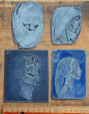 Konvolut Klischees "Mädchen" Druckplatten Bleisatz Handsatz Klischee Druckplatte