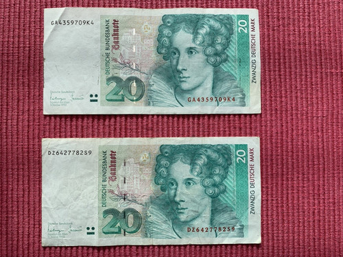 Scheine banknoten von - 20, dm