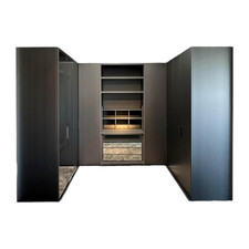 Poliform Ankleide Senzafine Fitted Melamin Ardesia Grau Türen 