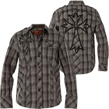 REBEL SPIRIT Hemd LSW110707 Grau Hemden