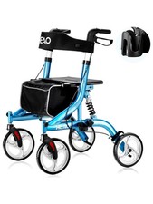 HEAO Rollator Gehhilfe mit Sitz Räder mit Stoßdämpfern bis 159 kg Leichtgewicht