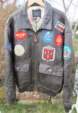 Vintage ORIGINAL AVIREX Lederjacke Fliegerjacke G1 braun Size XL