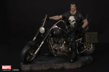 PUNISHER & BIKE 1/4 PREMIUM COLLECTIBLES STATUE + CUSTOM HEAD XM -NO SIDESHOW
