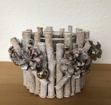 Weihnachtsdeko Teelichthalter Adventsgesteck Natur Deko