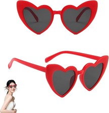 2 Stück Herz Sonnenbrille, Herzförmige JGA Sonnenbrille Hochzeit Frauen, Vintage