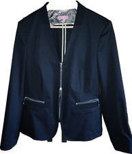 BASLER attraktiver kurzer Blazer schwarz 2-Wegereißverschluss Gr. 42 NEUwertig?