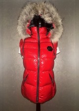 Philipp Plein Bomber Weste Steppjacke Rot Racoon Pelz Echtfell Gr. 38-40 NEU