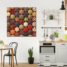 banjado Glas Wandbild quadratisch Wohnzimmer Küche Büro Motiv Zutaten