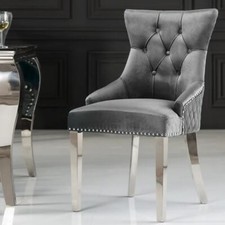 Edler Stuhl LEON Samt grau