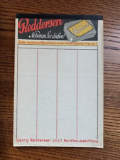 Kautabak Reklame Quittungsblock Reddersen Nordhausen um 1930