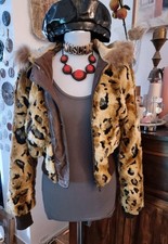 Leo Faux Fur Jacke Fake Fur Kunstfelljacke Vintage-Look Italy Gr. M NEUW