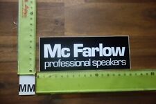 Alter Aufkleber Musik HiFi Audio TV Radio Lautsprecher Boxen Speakers MC FARLOW