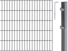 Alberts Komplettset Doppelstabmattenzaun Anthrazit Doppelstabgitter Zaun