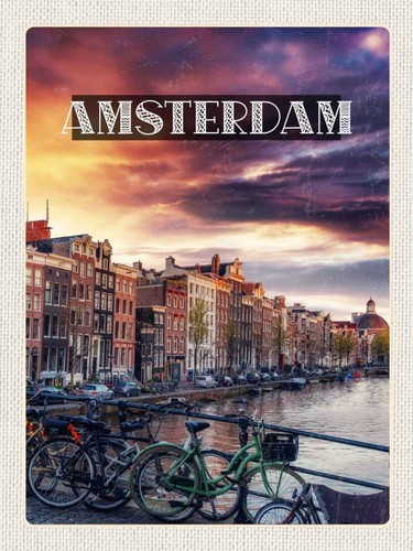 Holzschild 40x30 amsterdam - 40x30, cm
