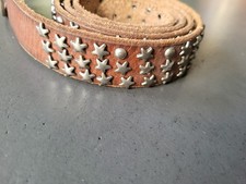 Cowboysbelt Nieten Sterne Gürtel Leder Gr. 90 cm Braun Top Zustand