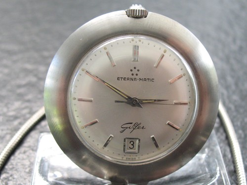 Taschenuhr stahl eterna matic - taschenuhr,