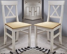 Stuhlset 2-Stück Massivholz