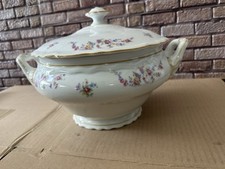 XL. Suppenterrine Barock  Porzellan / Goldrand / Goldblume Suppenschüssel