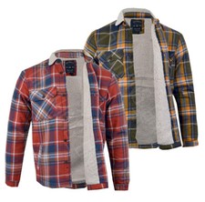  Herren Tokyo Wäsche Sherpa gefüttert Flanell Holzfäller kariert Shirt geknöpft S-XXL