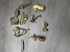 Konvolut Brosche Anstecknadel goldfarben 