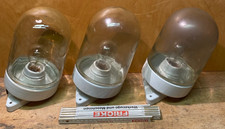 3x große Kolbenlampe 13cm Keramik weiß DDR Hoflampe, Stalllampe Schrägsitz