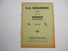 S&S Mähwerk TM 20067 Deutz Typ 25.1 Schlepper D25 D25S Ersatzteilliste