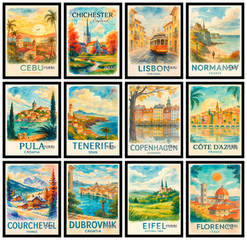 Weltstädte reise poster druck - weltstädte,