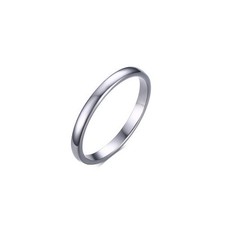 Schmaler Damen Ring Wolfram Carbid Tungsten 49 - 65 poliert