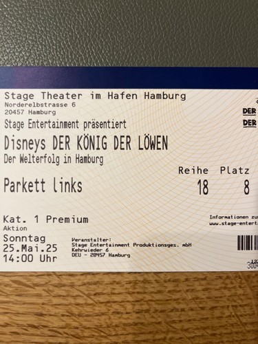 Ticket könig der löwen - könig,