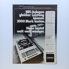 1975 GRUNDIG HiFi-Rekord-Studio 2000 Werbung Werbeanzeige Reklame Advertising