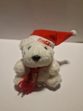 Coca Cola Weihnachtsbär Eisbär mit Coca Cola Schal + Mütze 11cm Kuscheltier  