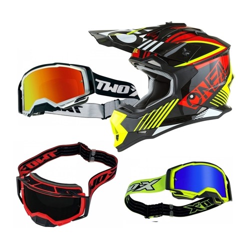 Motocross helm mit brille - motocross,