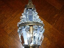 alte prunkvolle zierliche Lüster Wandlampe Korblüster Wandlampe mit Kristallglas