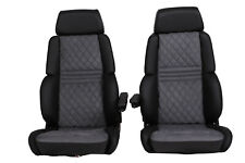 2 RECARO ORTHOPÄD 94 LEDER ALCANTARA mit Rauten NEU BEZOGEN Armlehne