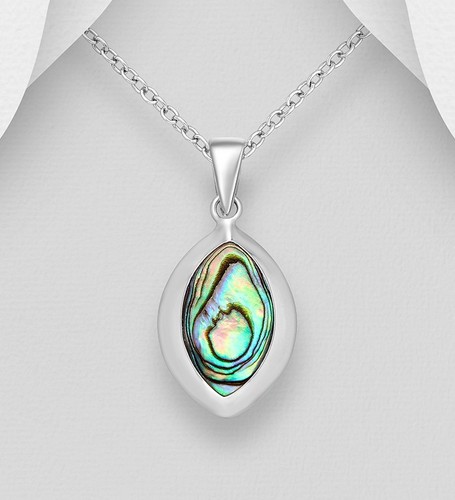 925 sterling silber - sterling, abalone