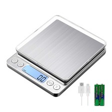 KUBEI Küchenwaage digital 3kg/0.1g Edelstahl USB Aufladen für Backen, Schmuck, K