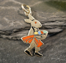 Tierischer 585 14 K Gold Anhänger Hase Email Bunt Osterhase Antik Ostern