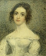 B0532 Miniatur Portrait einer jungen Frau, Gouache im Etui, um 1840