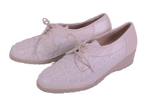 Fasan Schnürschuhe Damen Komfort Schuhe Leder Gr. 39 creme Wechselfußbett CR142