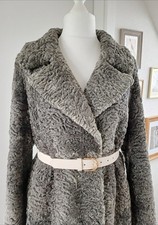 Persianer Pelzmantel Karakul Pelz Silbergrau 40-42 Vintage