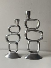 Vintage Matthew Hilton Kerzenständer Circle Candlestick- Set- Design Aluminium 