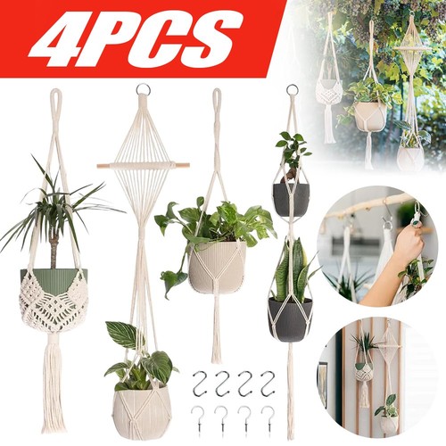 Makramee blumenampel 4er set - makramee,