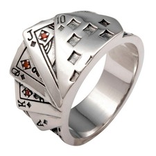 Karten Ring Stein Rot Ass