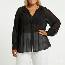 Sheego Bluse Tunika Plissee