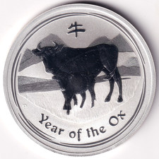 AV-VD Australien 2009 1 Dollar Year of the Ox  1 OZ  999er Silber GB5