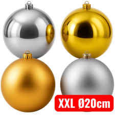 Weihnachtskugeln Outdoor XXL Christbaumkugeln für Draußen Groß Baumschmuck 20cm