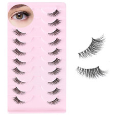 10st Halbe Wimpern Natürliche Künstliche Cat Eye Falsche Lashes 18mm