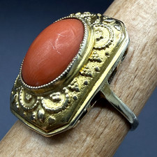 Antiker Art Deco Korallen Ring