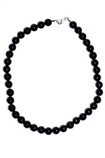 Edle Edelsteinkette mit 12 mm Schungit-Perlen