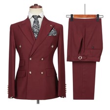 Doppelbrüstig Herren Smoking Anzüge Maßgeschneidert Arbeitskleidung Bräutigam